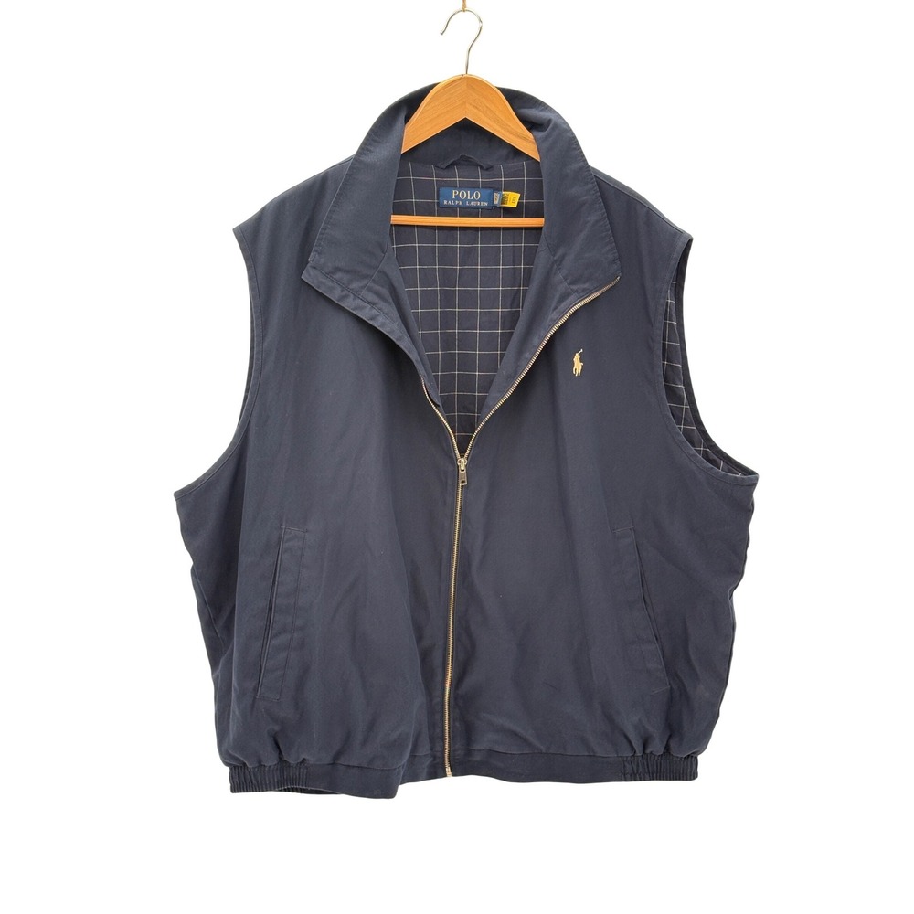 Polo Ralph‎ Lauren Vest Full Zip Men Size 2X Big Navy Blue